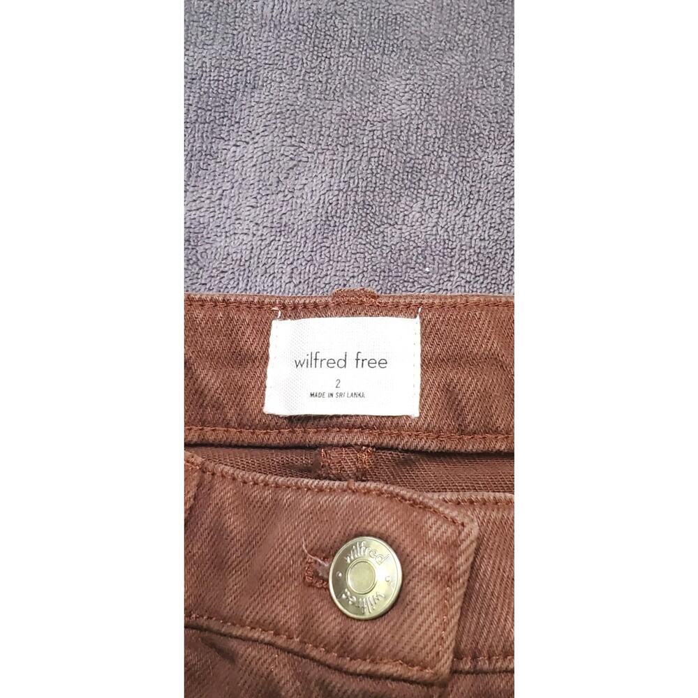 Wilfred Free Straight Leg Jeans Womens Size 2 Brown Wash Denim High Rise C4-217 - Picture 7 of 11